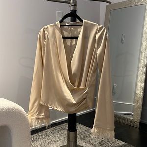 Champagne Feather Blouse